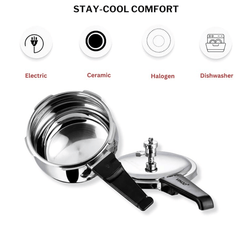Vinod Splendid Plus Stainless Steel Pressure Cooker Outer Lid 5.5 Litre | SAS Bottom Handi Cooker | Extra Glass Lid | Induction and Gas Base | ISI and CE certified | 2 Years Warranty-3