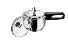 Vinod Splendid Plus Stainless Steel Pressure Cooker Outer Lid 6.5 Litre | SAS Bottom Handi Cooker | Extra Glass Lid | Induction and Gas Base | ISI and CE certified | 2 Years Warranty-1