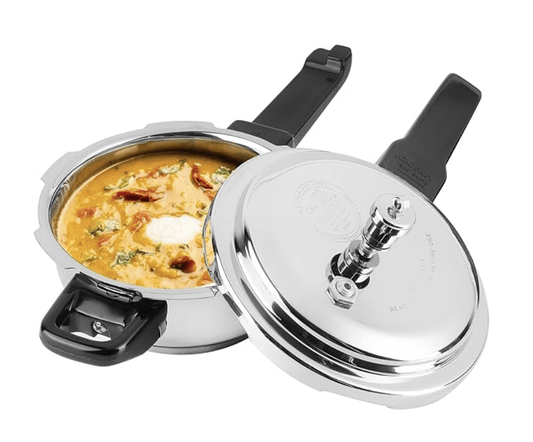 Vinod Platinum Triply Stainless Steel Pressure Cooker Mini - 2 Litre | SAS Bottom Pan Cooker | Induction and Gas Base Cooker | ISI and CE certified | 2 Years Warranty