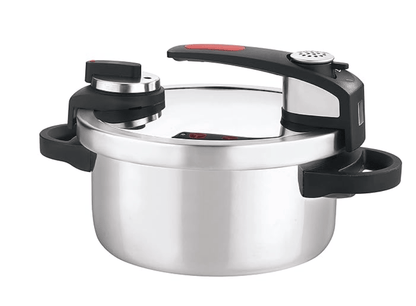 Vinod Stainless Steel Nutrimax Pressure Cooker 3.5 Litre|Sas Technology|Spillage Control,Unique Lid,Auto Lock,Visual Indicator|Induction And Gas Base|Isi Certified|5 Years Warranty,Silver