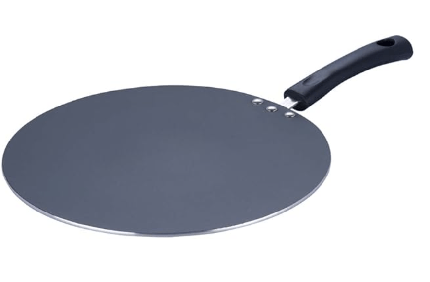 Vinod Zest Aluminium Non Stick Flat Multi Tawa - 28 cm | Triple Layer Ceramic Coating | 4mm Extra Thick Dosa Tawa | Bakelite Handle | Gas and Induction base | 1 Year Warranty