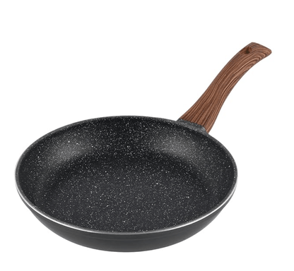 Vinod Zest Plus Die Cast Aluminium Frypan - 24 cm | Skillet Pan for Frying, Saute | 5mm Thick | 5 layer Coating| Wooden Finish Handle | Induction & Gas Base | 1 Year Warranty