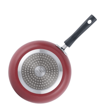 Vinod Zest Inducto Aluminium Non Stick Frypan - 26 cm | 3mm Extra Thick | 3 layer Coating | Swiss Quality | Metal Spoon Friendly | Induction Base | 1 Year Warranty - Red