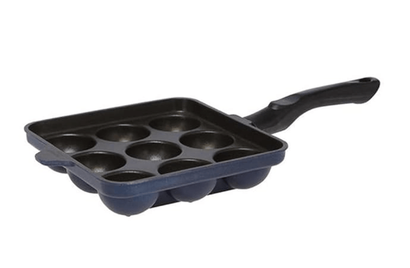 Vinod Aluminium Non Stick Kuzhi Paniyaram Pan - 9 Cups, 17.5cm / Paniyarakal, Appe Pan,Appam Patra,3mm Thick, 3 Ply,Metal Spoon Friendly,Gas Base - 1 Year Warranty-1