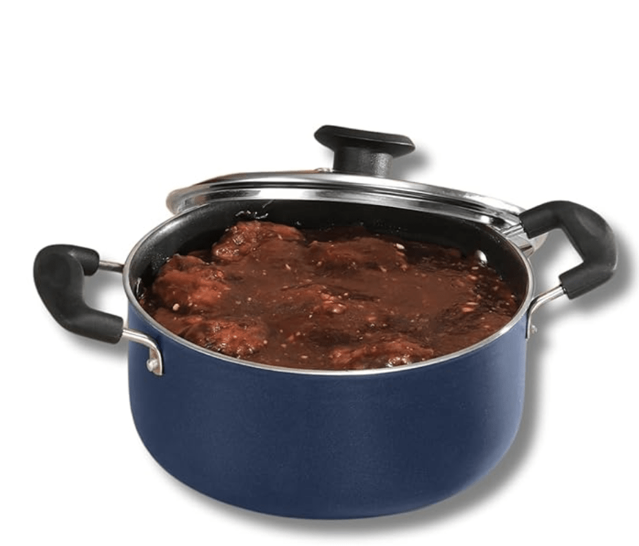 Vinod Zest Aluminium Non Stick Saucepot with Glass Lid - 3.1 litre, 20 cm | 3 mm Extra Thick | Swiss Quality | 3 layer Coating | Metal Spoon Friendly - 1 Year Warranty