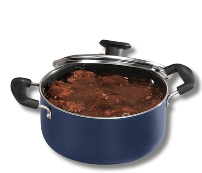 Vinod Zest Aluminium Non Stick Saucepot with Glass Lid - 3.1 litre, 20 cm | 3 mm Extra Thick | Swiss Quality | 3 layer Coating | Metal Spoon Friendly - 1 Year Warranty