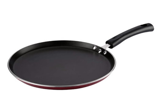 Vinod Zest Aluminium Non Stick Concave Tawa - 24cm | Roti/Chapati/Paratha/Dosa Tawa | 4mm Thick | Bakelite Handle | Induction and Gas Base | 1 Year Warranty
