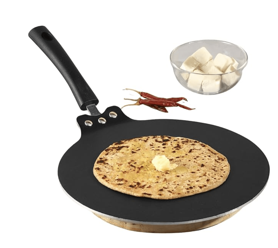 Vinod Zest Aluminium Non Stick Flat Multi Tawa - 28 cm | Roti/Chapati Tawa | 4mm Thick, 3 Layer Coating | Scratch Proof | Induction and Gas Base | 1 Year Warranty