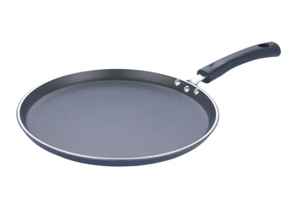 Vinod Zest Aluminium Non Stick Dosa tawa - 30 cm | Flat Bottom Tawa | 5 mm Extra Thick | 3 Layer Ceramic Coating | Metal Spoon Friendly | Gas Base - 1 Year Warranty