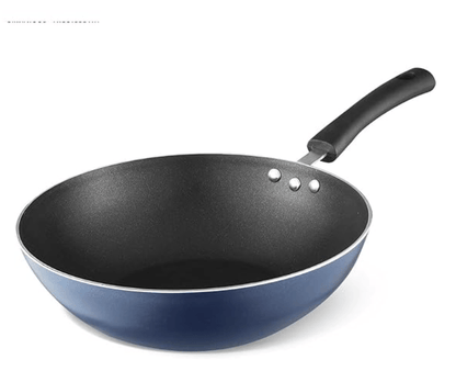 Vinod Zest Aluminium Non Stick Wok- 3 Litre, 26 Cm | 3Mm Thick | 3 Layer Coating | Bakelite Handle | Chinese Wok Pan | Scratch Proof | 1 Year Warranty, Blue