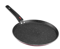 Vinod Popular Aluminium Non Stick Dosa Tawa with Detachable, Removeable Handles - 28 cm / 3 mm Thick/Compact Storage/Toxin Free/Long Lasting/Induction Base - 2 Year Warranty-1