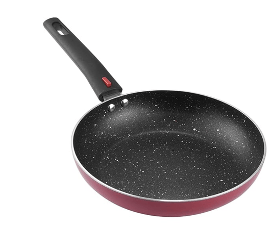 Vinod Popular Aluminium Non Stick Frypan with Detachable, Removeable Handles - 24 cm / 3 mm Thick/Skillet Pan for Frying/Compact Storage/Induction Base - 2 Year Warranty