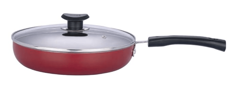 Vinod Zest Inducto Aluminium Non Stick Deep Frypan with Glass Lid - 22 cm | 3mm Thick | 3 layer Coating | Swiss Quality | Metal Spoon Friendly | Induction Base | 1 Year Warranty-2