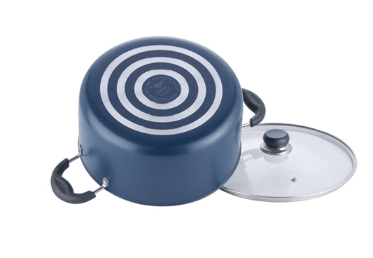 Vinod Zest Aluminium Non Stick Saucepot with Glass Lid - 10.8 litre, 30 cm | 3 mm Extra Thick | Swiss Quality | 3 layer Coating | Metal Spoon Friendly - 1 Year Warranty