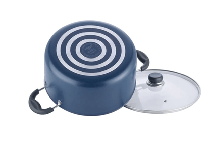 Vinod Zest Aluminium Non Stick Saucepot with Glass Lid - 7 litre, 26 cm | 3 mm Extra Thick | Swiss Quality | 3 layer Coating | Metal Spoon Friendly - 1 Year Warranty