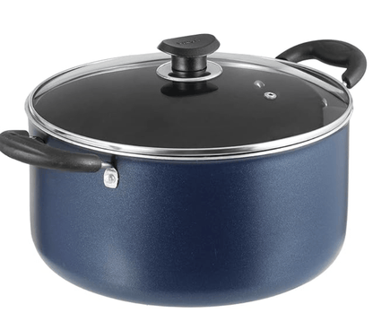 Vinod Zest Non-Stick Deep Saucepot with Glass Lid 5 Litres Capacity (24 cm Diameter) with Riveted Sturdy Bakelite Handles (Gas Stove Compatible) PFOA Free - 3mm Thickness, Blue