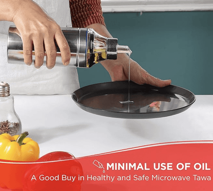 Vinod Hard Andised Non Stick Microwave Safe Tawa - 25cm | 3.25mm Thickness | Round Baking Plate Pan Tawa | 2 Year Warranty