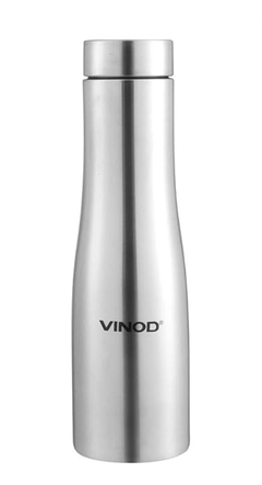 Vinod ICY Stainless Steel Water Bottle - 1000 ml | Spill Proof | Fridge Botlle 1 Litre | For School, College, Office, Gym, Kids - Silver-1