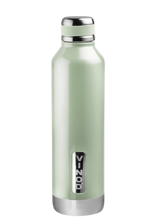 Vinod Bling Stainless Steel Vacuum Insulated Water Bottle - 750ml | Hot & Cold Thermosteel Bottle | Leak Proof | for School, College, Office, Gym, Kids - Light Green