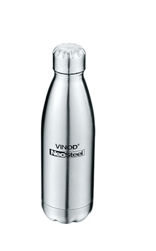 Vinod Classic Vacuum Insulated Stainless Steel Water Bottle - 350 ml | Copper Coating | Hot and Cold | Thermosteel Bottle 1 litre | for School, College, Office | 1 Year Warranty