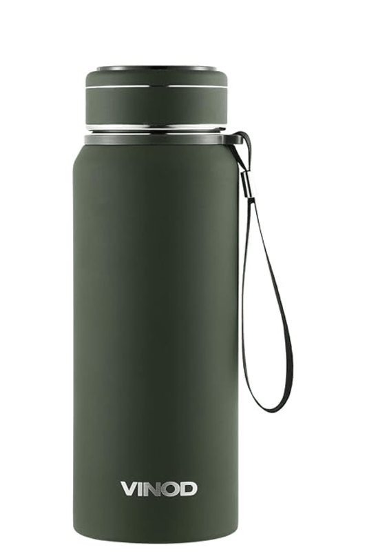 Vinod Bolt Vacuum Insulated Stainless Steel Water Bottle - 850ml | Copper Coating | Hot and Cold | Thermosteel Bottle | For School, College, Office, Gym - Green