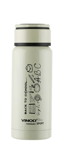 Vinod Desire Flask Bottle with Fabricated 18/8 Food Grade Hygienic Stainless Steel Inside and Outside | Stainless Steel Water Bottle for Daily Use - 350 ml (Cream)-1