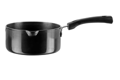 Vinod Black Pearl Hard Anodised Saucepan 1.7 litre, 16cm | 3.25mm Thick | Metal Spoon Friendly | Ezee Pour Spout | Bakelite Handle | Toxin Free | 2 Year Warranty - Black-1