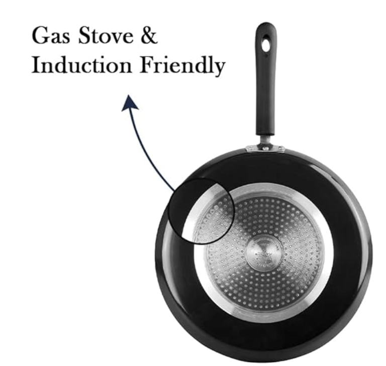 Vinod Hanos Hard Anodised Non Stick Dosa Tawa - 27 cm| 5.25mm Thick | 5X Long Lasting Tawa | Soft Touch Handle | Metal Spoon Friendly | Induction & Gas Base | 2 Year Warranty