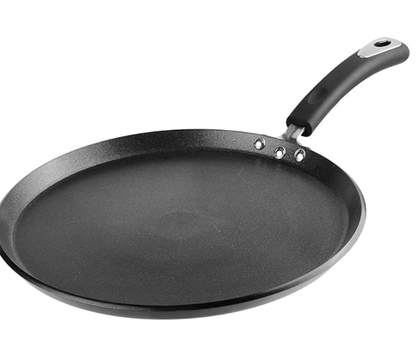Vinod Hanos Hard Anodised Non Stick Dosa Tawa - 27 cm| 5.25mm Thick | 5X Long Lasting Tawa | Soft Touch Handle | Metal Spoon Friendly | Induction & Gas Base | 2 Year Warranty