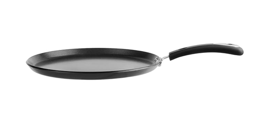 Vinod Hanos Non-Stick Dosa Tawa 30 cm Diameter, Hard Anodised Non-Stick Coating with Bakelite Riveted Handle - 5.25 mm Thickness, Black (Induction and Gas Stove Friendly)