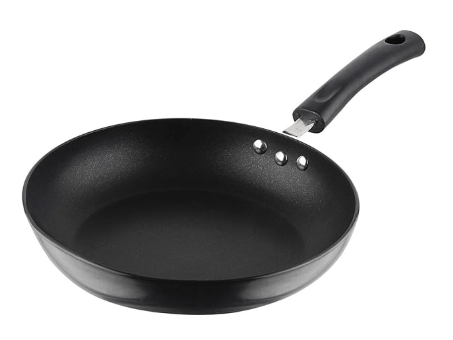 Vinod cookware Hanos Non-Stick Fry Pan 24 cm Diameter, Hard Anodised Non-Stick Coating with 100% Virgin Bakelite Riveted Handle - Black (Induction and Gas Stove Friendly)