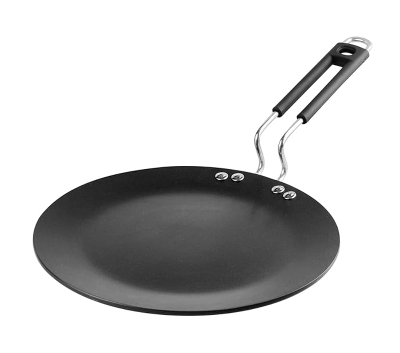 Vinod Hanos Non Stick Concave Tawa -26.5 cm | 5.25mm Thick | Roti, Chapati Tawa | Long Lasting | Riveted Handle | Scratch Proof | Induction & Gas Base - 2 Year Warranty-1