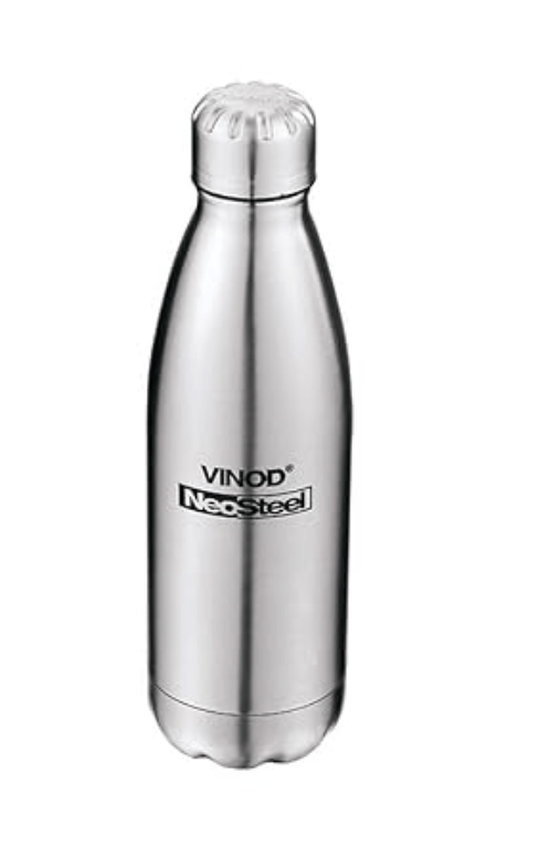 Vinod Classic Vacuum Insulated Stainless Steel Water Bottle - 1000 ml | Copper Coating | Hot and Cold | Thermosteel Bottle 1 litre | for School, College, Office | 1 Year Warranty