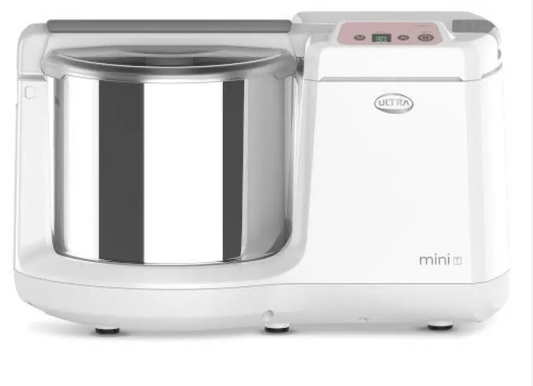 अल्ट्रा मिनी टी 1.25 लीटर टेबल टॉप वेट ग्राइंडर - सफ़ेद | डिजिटल टाइमर - तेज़ पीसने वाले शंक्वाकार पत्थर, 85W पावर और 5 साल की वारंटी | AISI 304 फ़ूड-ग्रेड SS मल्टी यूटिलिटी सिलिंड्रिकल ड्रम, CE प्रमाणित