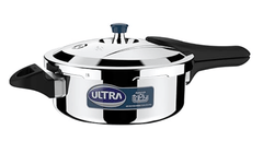 Ultra Dura cook Triply 3.5 L pressure cooker,SS 304 Food Grade,'SCTS'Anti Bulging,Froth collector,Broad Base quick cooking -savesgas.Solid backelite handles,3 layered body, Induction,ISI,5 Y warranty.-1