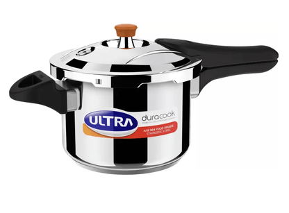अल्ट्रा ड्यूराकुक 3 लीटर आउटर लिड इंडक्शन बॉटम प्रेशर कुकर (स्टेनलेस स्टील) 