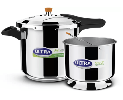 ULTRA DURACOOK DIET 8L 8 L Outer Lid Induction Bottom Pressure Cooker  (Stainless Steel)