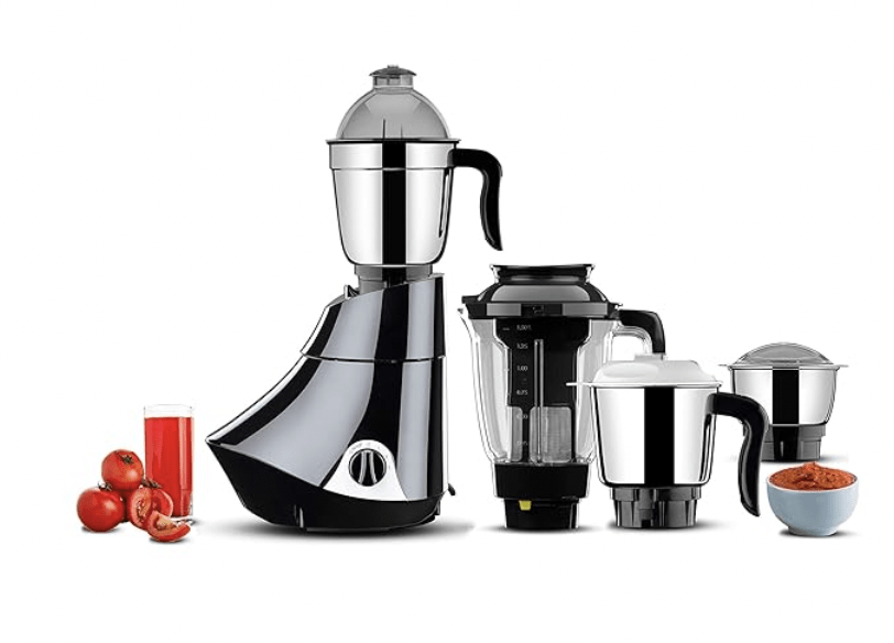 Butterfly Smart 750 Watts Mixer Grinder with 4 Jars | 3 Stainless Steel Multipurpose Jars &amp; 1 Juicer Jar | ABS Body | Heavy Duty Motor | 2 Years Manufacturer's Warranty | Grey