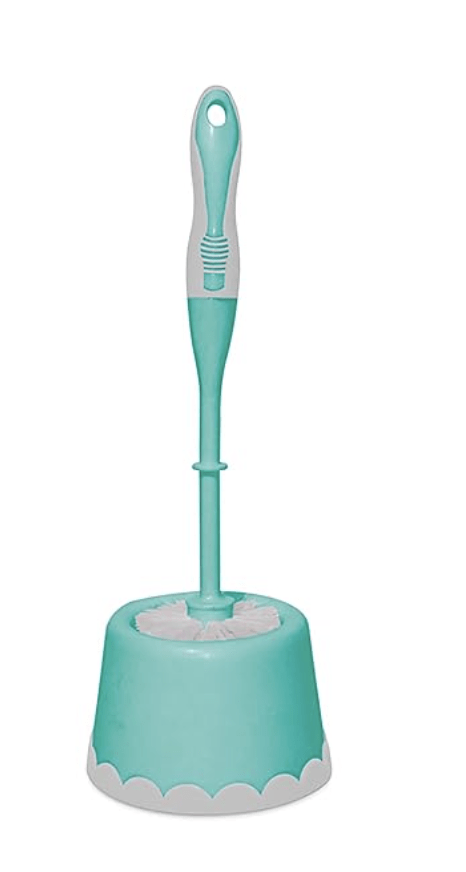 Spotzero by Milton Round Toilet Brush with Caddy (Aqua Green)