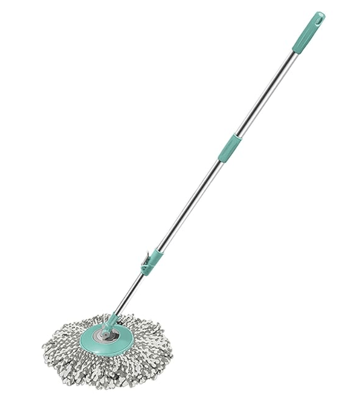 Spotzero By Milton Spin Mop Spares set Handle with Microfibers Refill(Compatible with Prime, E-elite, Classic, Ace Mops) Aqua Green