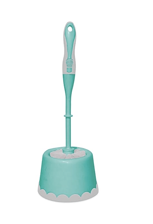 Spotzero by Milton Round Toilet Brush with Caddy (Aqua Green)