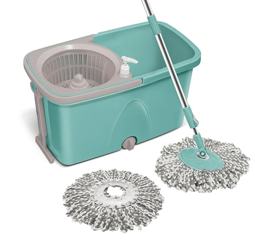 Milton Spotzero Classic 360 Degree Cleaning Spin Mop with Easy Wheels, 2 Refill and Bucket