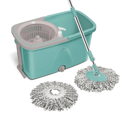 Milton Spotzero Classic 360 Degree Cleaning Spin Mop with Easy Wheels, 2 Refill and Bucket-1