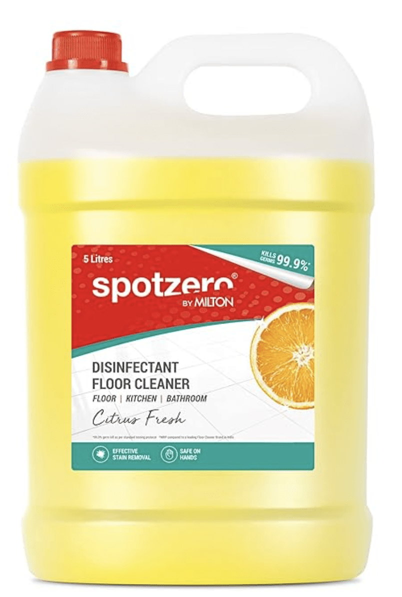 Spotzero by Milton Disinfectant Floor Cleaner, 5 Litres, Citrus | Surface Cleaner | Stain Removal