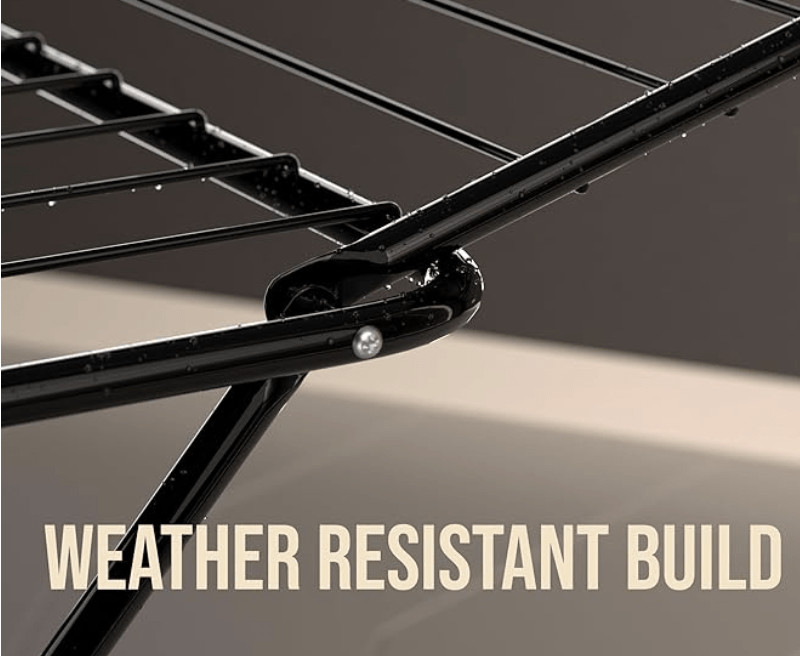 Cloth Drying Stand - 3 Way Folding, 42 Feet Drying Length, 20 Drying Rails (Black)