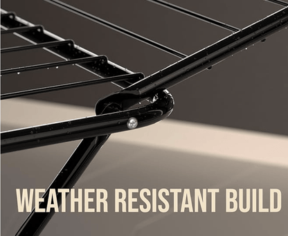 Cloth Drying Stand - 3 Way Folding, 42 Feet Drying Length, 20 Drying Rails (Black)