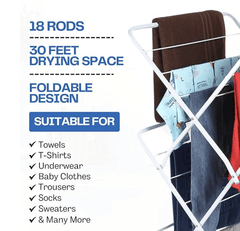Cloth Drying Stand -3-Tier Clothes Drying Rack for Balcony & Indoors with 15 kg Drying Capacity-3