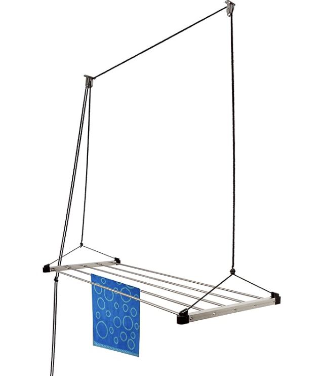 Stainless Steel 5 Pipes Roof/Ceiling Pulley Operated Drying Rack/Cloth Dryer/Clothes Hanger for Balcony/Passage/Bathroom