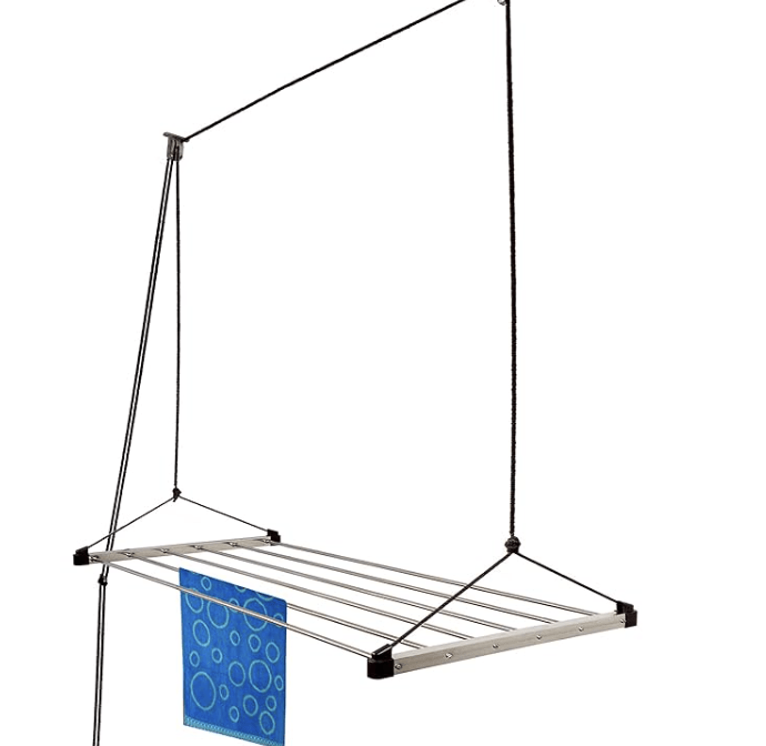 Stainless Steel 6 Pipes Roof/Ceiling Pulley Operated Drying Rack/Cloth Dryer/Clothes Hanger for Balcony/Passage/Bathroom-1