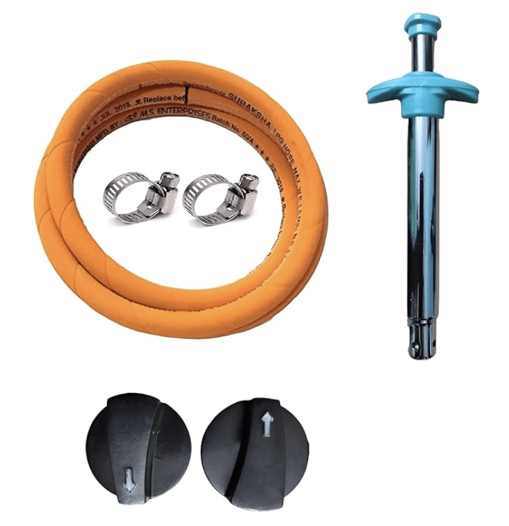Kitchen Gas Stove Tube with Gas Lighter and Gas Stove Knob (BFLY Push) - Combo Set of Items (Tube+Lighter+Knob)-1